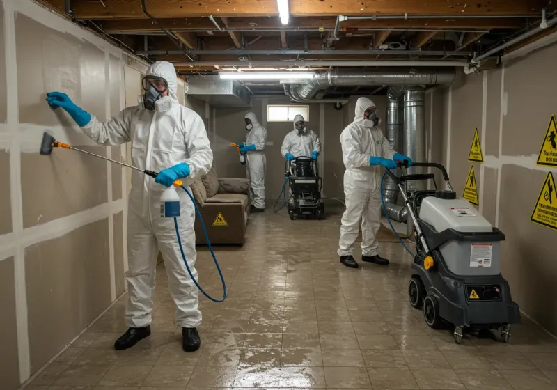 Basement Moisture Removal and Structural Drying process in Del Rey Oaks, CA